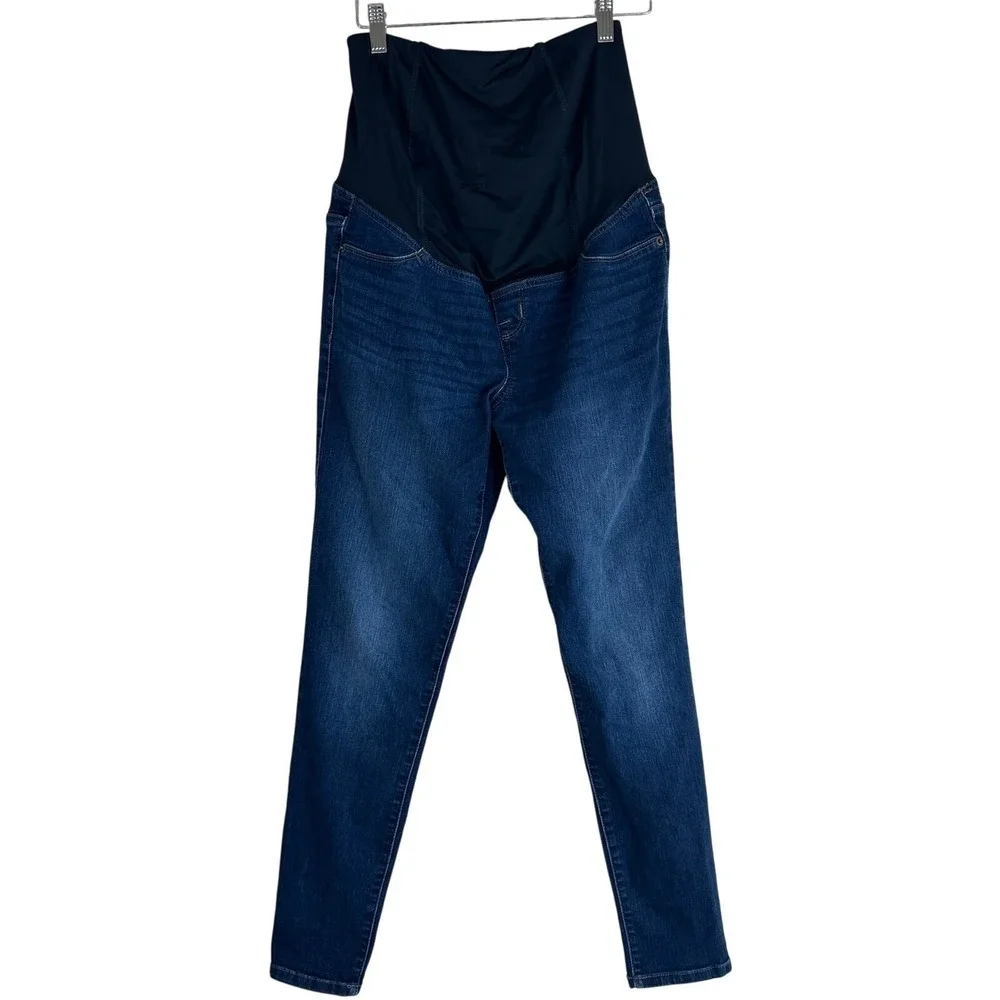 Isabel Maternity Skinny Full Panel Jeans Dark Wash Stretch Denim Size 2/26R